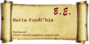 Balla Euzébia névjegykártya